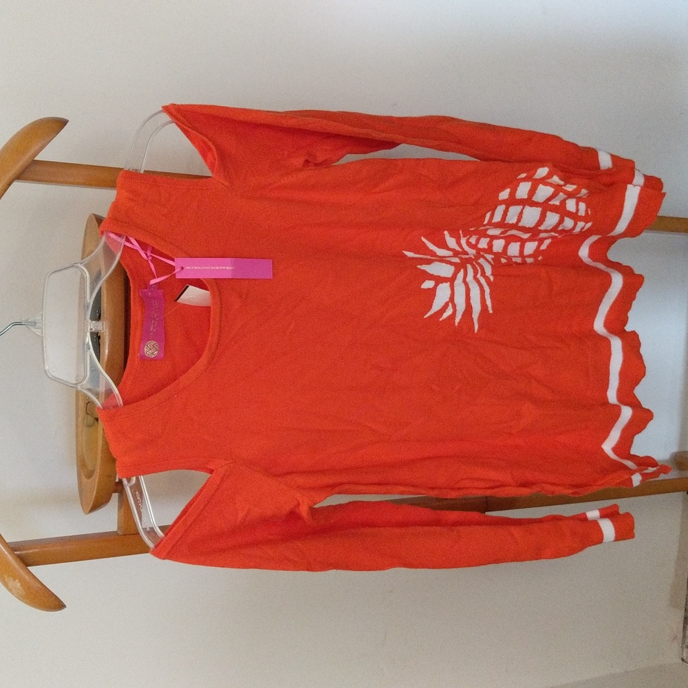 Macbeth Collection Orange Beach Cover Up Pineapple Design 🆕